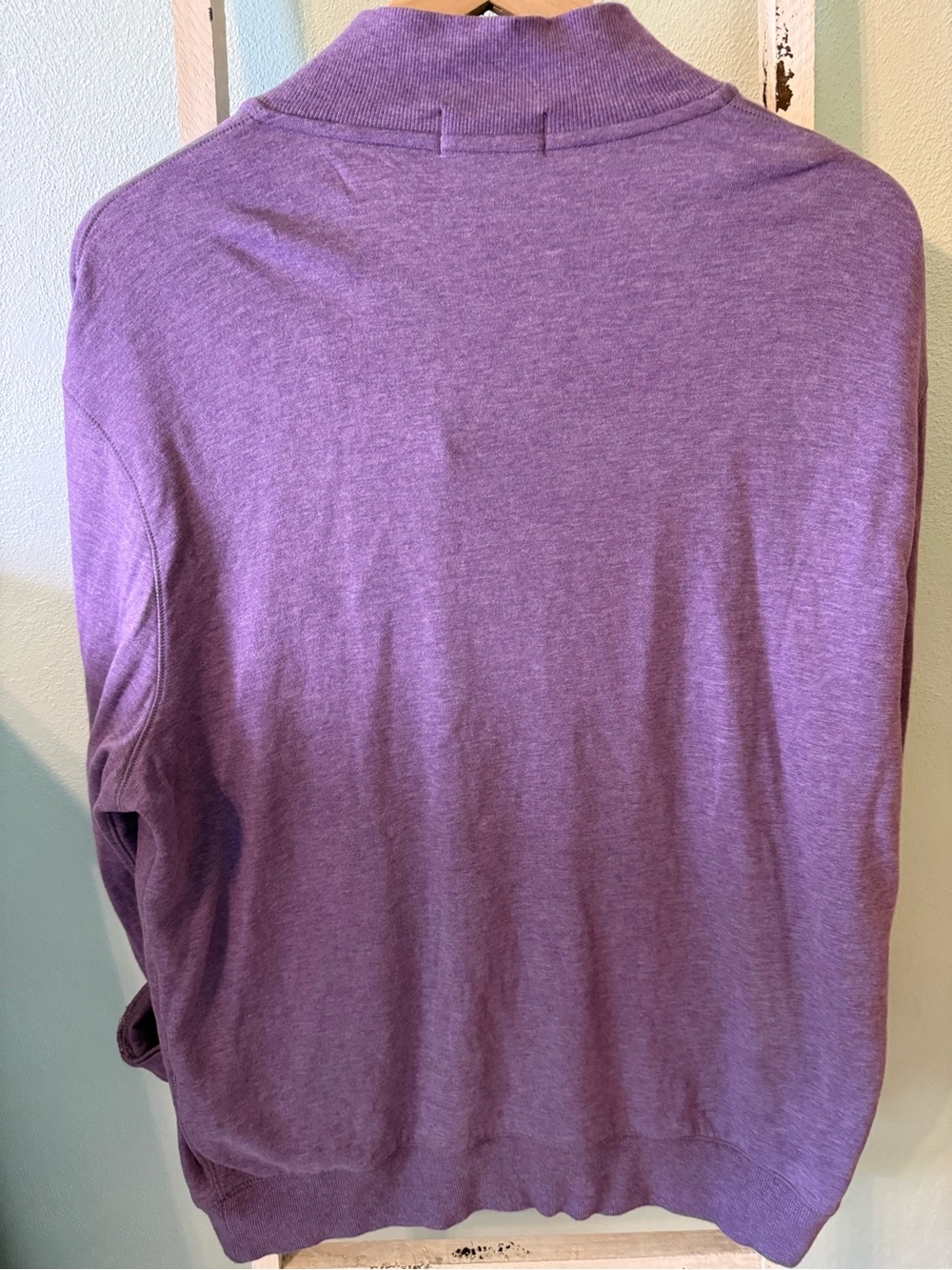 Polo Ralph Lauren Purple Quarter Zip Pullover Men’s Large Viscose Cotton Blend - Picture 4 of 7